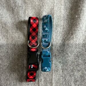 Red and Blue Checkered Dog Collars